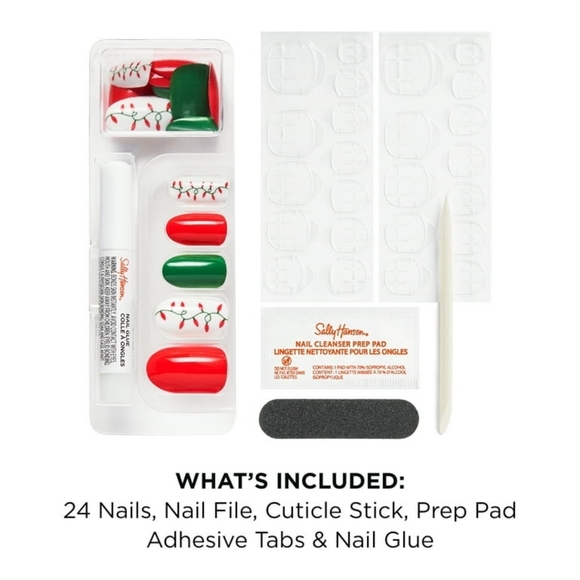 Sally Hansen Perfect Manicure Press On Nail Kit, Holiday Collection, Festival Fl - Picture 3 of 5